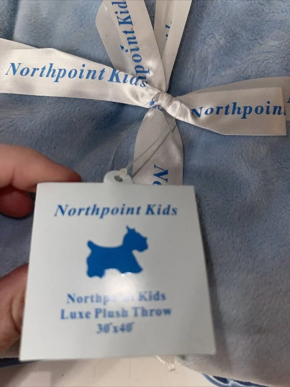NWT Northpoint Kids Luxe Plush Throw 30”x40” Blue Polyester